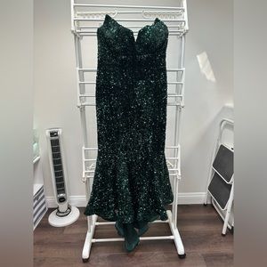 Emerald green maxi luxury gown